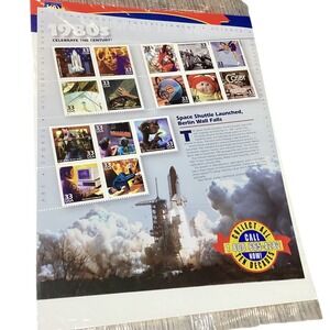 USPS 1980s Celebrate The Century Stamp Sheet Unisex OS New 33 Cent Stamps 1999